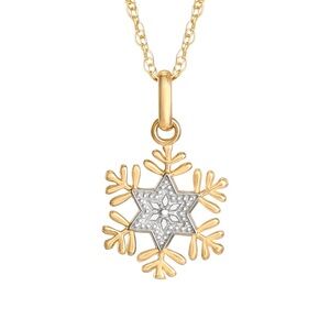 NEW in box 10k gold Disney Frozen snowflake necklace